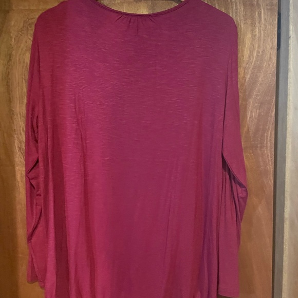 Plus Size 1x Plum Tart Long Sleeve Top! Comfort Fashion NWT - Picture 3 of 4